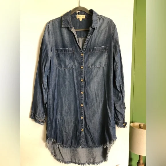 anthropologie cloth and stone denim dress Cloth & Stone Anthropologie denim dress